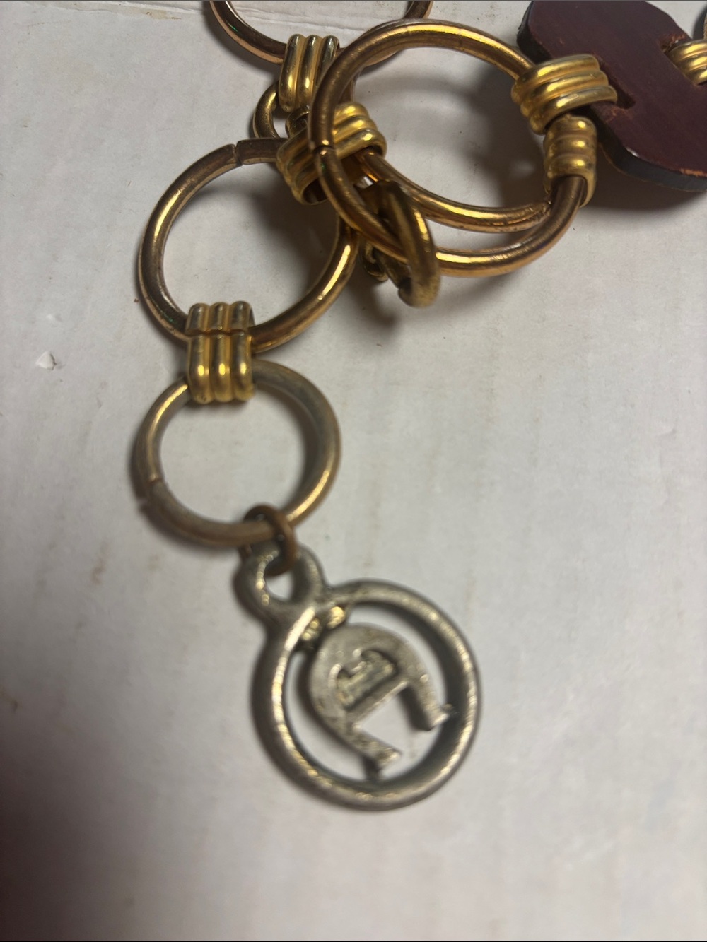 VINTAGE Etienne Aigner Brown and Gold Link Belt - Picture 2 of 4